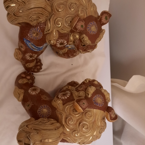 Vintage Japanese Kutani Foo Dogs/Lions - Picture 9 of 11